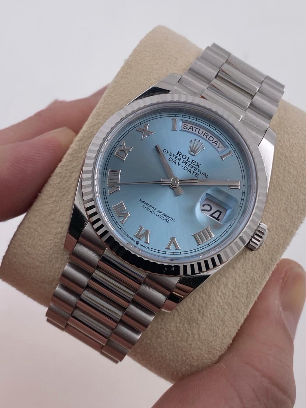 Rolex Day-Date 36 “Ice Blue” Platinum (6/2024)